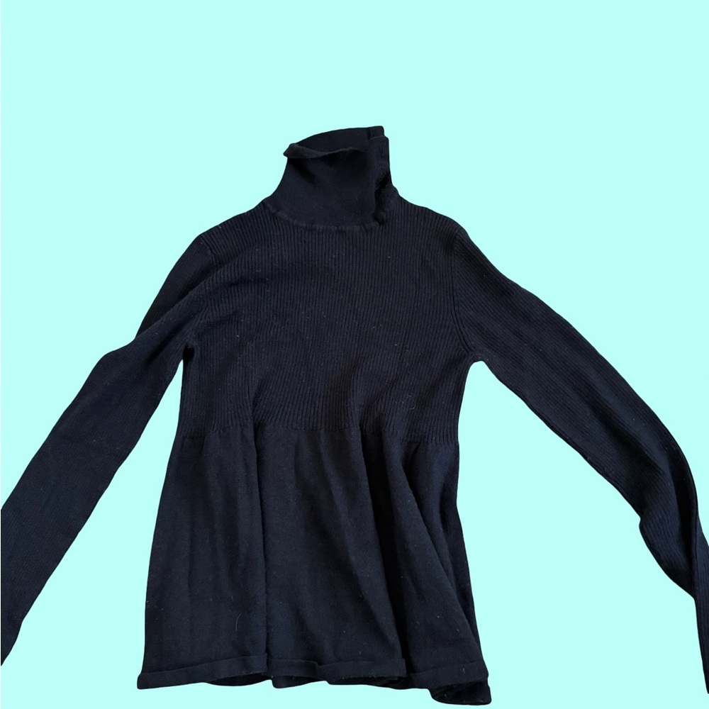 Moda International Black Ribbed Cowl Neck Sweater